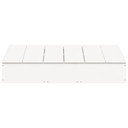 Пясъчник с капак бял 111x111x19,5 см бор масив