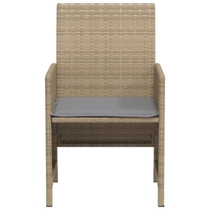 Бистро комплект с възглавници 3 части бежов микс полиратан