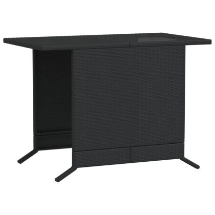 Бистро комплект с възглавници 3 части черен полиратан