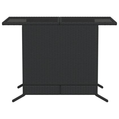 Бистро комплект с възглавници 3 части черен полиратан