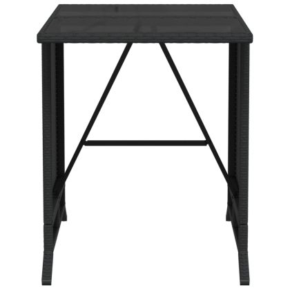 Бистро комплект с възглавници 3 части черен полиратан