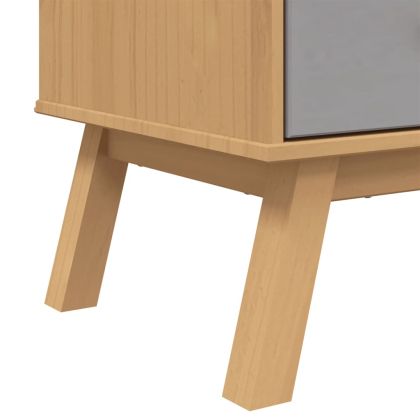 Висок шкаф OLDEN, сиво и кафяво, 85x43x125 см, бор масив