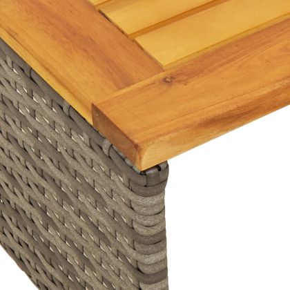 Градински диван с маса и възглавници, ъглов, сив полиратан