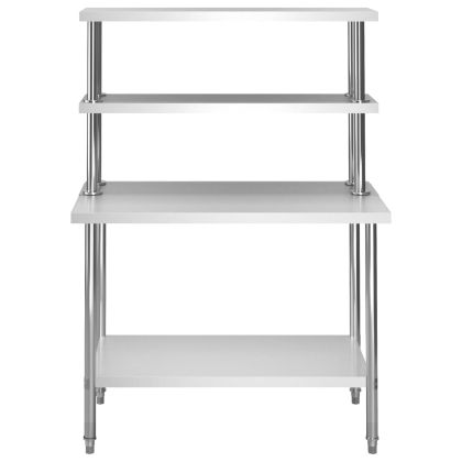 Кухненска работна маса с рафт 120x60x150 см неръждаема стомана