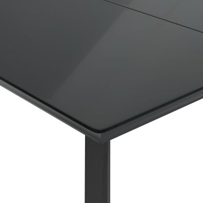 Градински трапезен комплект 7 части възглавници черен полиратан