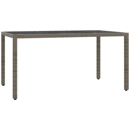 Градински трапезен комплект 7 части с възглавници сив полиратан