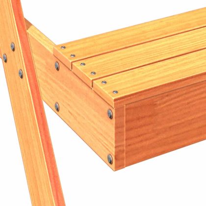 Маса за пикник с пясъчник за деца, восъчнокафяв, бор масив