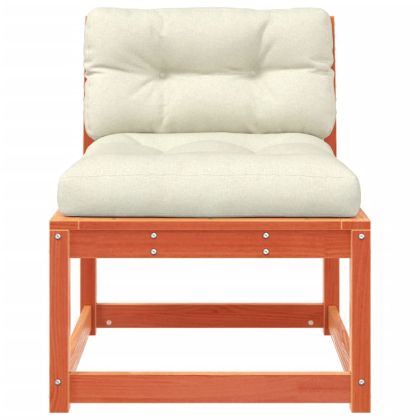 Градински дивани с възглавници, 2 бр, восъчнокафяв бор масив