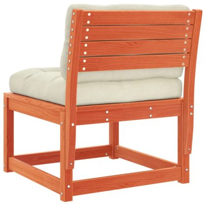 Градински дивани с възглавници, 2 бр, восъчнокафяв бор масив