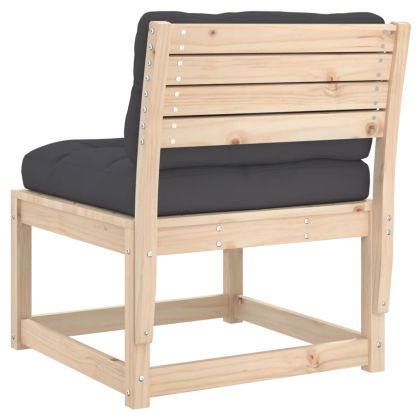 Градински дивани с възглавници, 2 бр, борово дърво масив