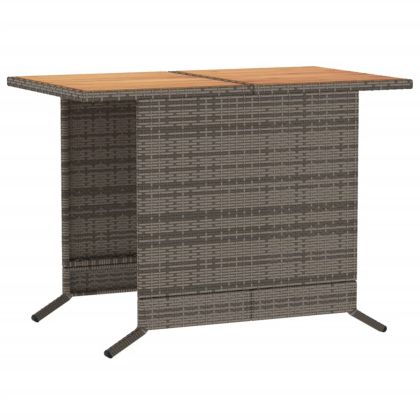 Бистро комплект с възглавници 3 части сив полиратан