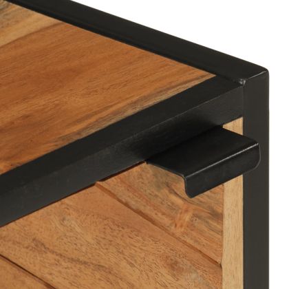 Шкаф за баня 40x30x60 см масивно акациево дърво и желязо