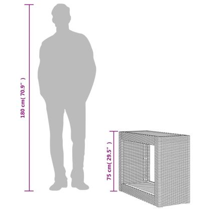 Градинска маса с дървен плот черна 100x40x75 см полиратан