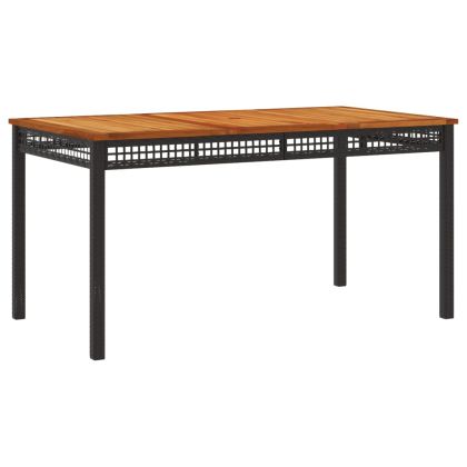 Градински трапезен комплект възглавници 5 части черен полиратан