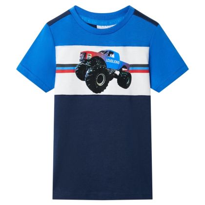 Детска тениска, синьо и нейви, 116