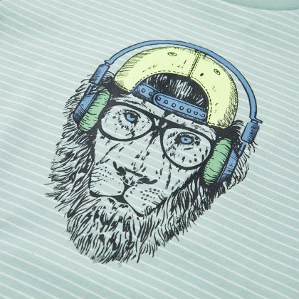 Детска тениска с ивици, светла мента, 116