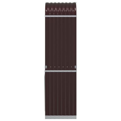 Поставка за дърва, кафяв, 40x45x170 см, поцинкована стомана