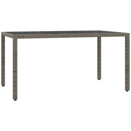 Градински трапезен комплект 5 части с възглавници сив полиратан