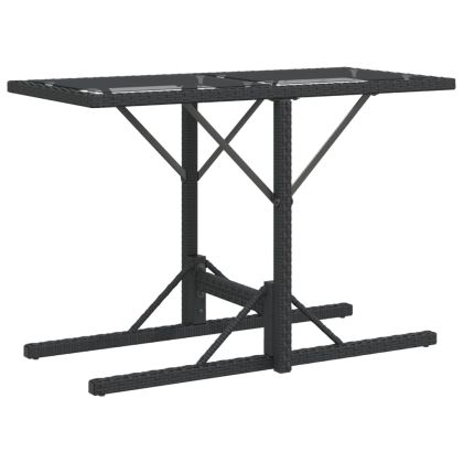 Бистро комплект с възглавници 3 части черен полиратан