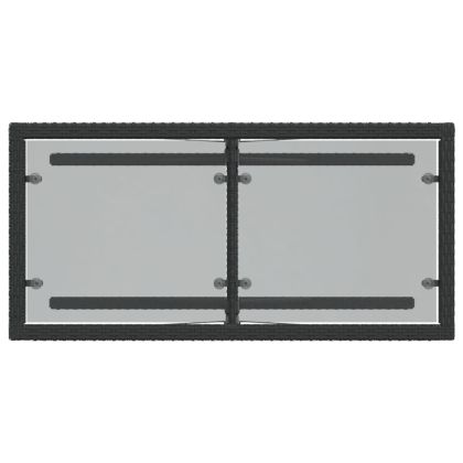 Бистро комплект с възглавници 3 части черен полиратан