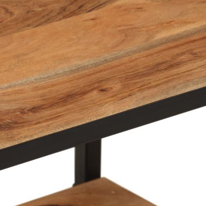 Рафт за стена, 40x30x50 см, акациево дърво масив и желязо