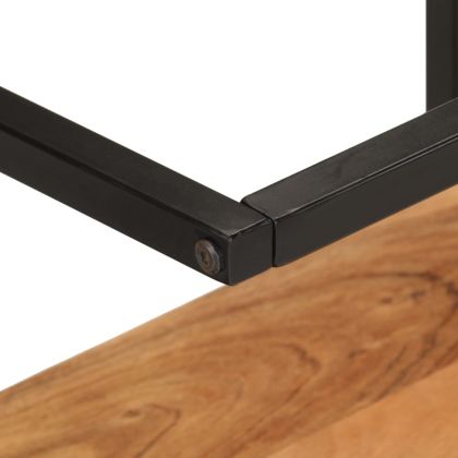 Рафт за стена, 40x30x50 см, акациево дърво масив и желязо