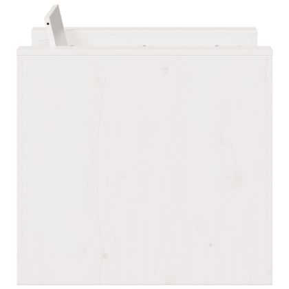 Градински диван, бял, 79x60x62 см, борово дърво масив