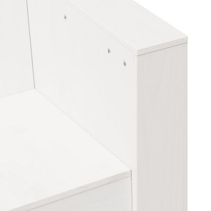 Градински диван, бял, 79x60x62 см, борово дърво масив