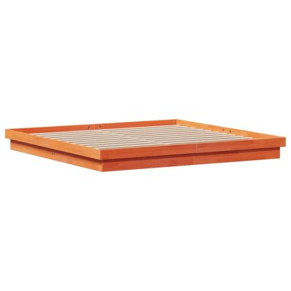 LED рамка за легло восъчнокафяв 180x200 см борово дърво масив