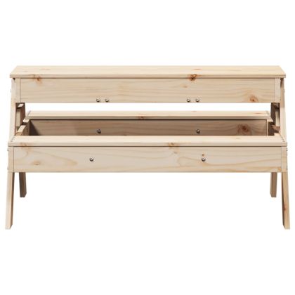 Маса за пикник с пясъчник за деца, борово дърво масив