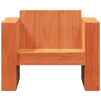 Градински диван, восъчнокафяв, 79x60x62 см, борово дърво масив