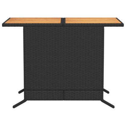 Бистро комплект с възглавници 3 части черен полиратан