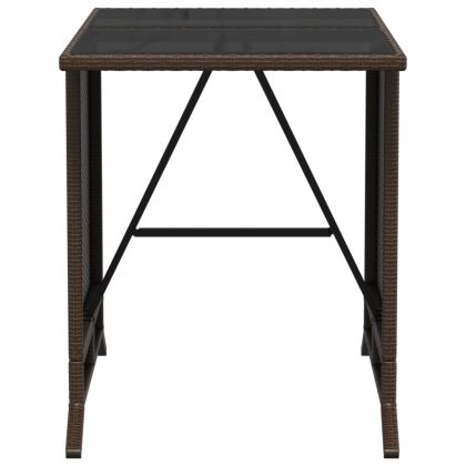 Бистро комплект с възглавници 3 части кафяв полиратан