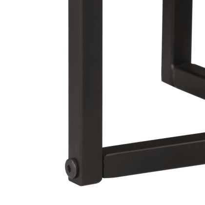 Стифиращи масички за кафе, 3 бр, акациево дърво масив и желязо