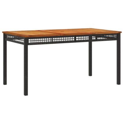 Градински трапезен комплект възглавници 5 части черен полиратан