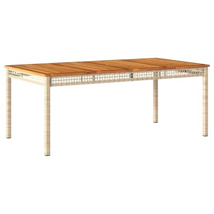 Градински комплект с възглавници, 7 части, бежов полиратан