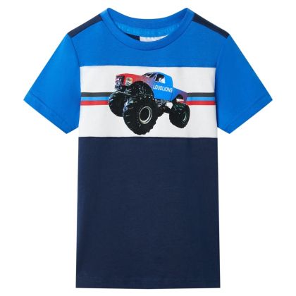 Детска тениска, синьо и нейви, 104