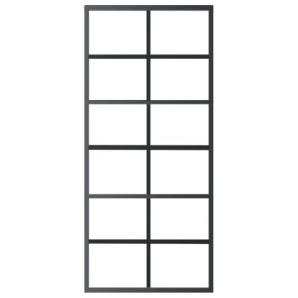 Плъзгаща се врата с механизъм, ESG стъкло и алуминий, 90x205 см