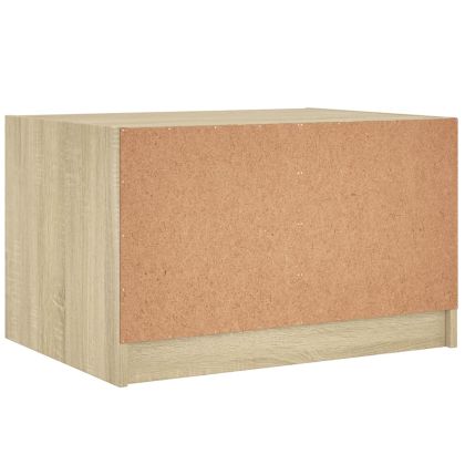 Маса за кафе със стъклени врати, сонома дъб, 68x50x42 см