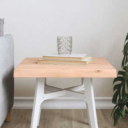 Плот за маса 40x40x(2-4) см необработено масивно дърво жив ръб