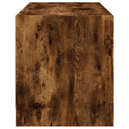 ТВ шкаф със стъклени врати, опушен дъб, 68x37x42 см