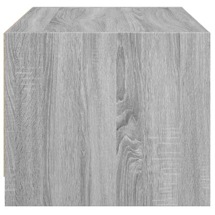 Маса за кафе със стъклени врати, сив сонома, 68x50x42 см