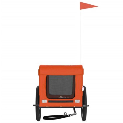 Ремарке за колело за любимци оранжев черен Оксфорд плат желязо