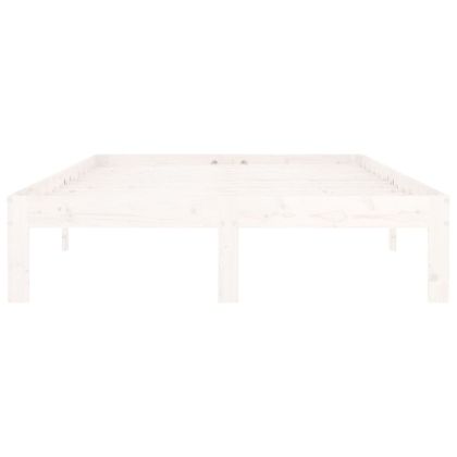 Рамка за легло, бяла, бор масив, 120х200 см