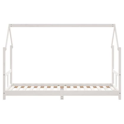 Рамка за детско легло бяла 80x200 см масивна чамова дървесина