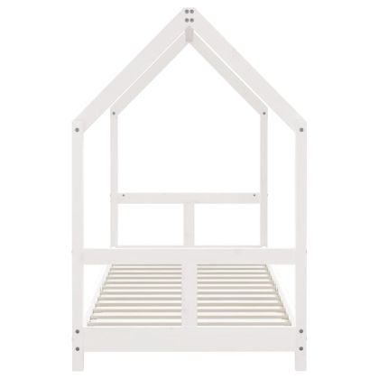 Рамка за детско легло бяла 80x200 см масивна чамова дървесина