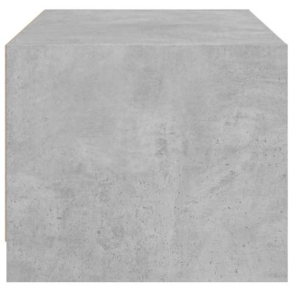 Маса за кафе със стъклени врати, бетонно сива, 68x50x42 см