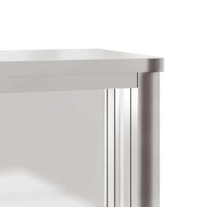 Кухненски стенен шкаф с плъзгащи се врати, неръждаема стомана