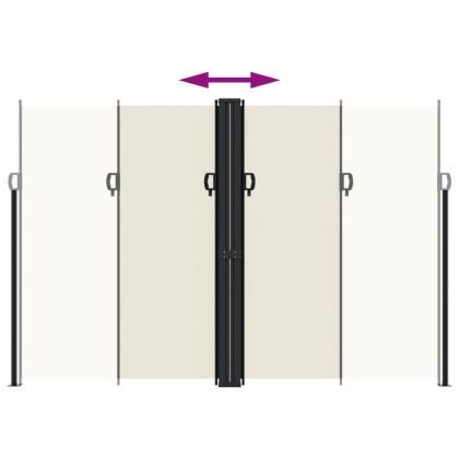 Прибираща се странична тента, кремава, 220x1200 см