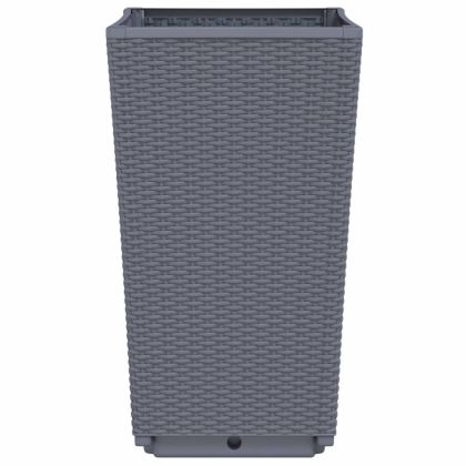 Градински кашпи, 2 бр, синьо сив, 32,5x32,5x57 см, PP